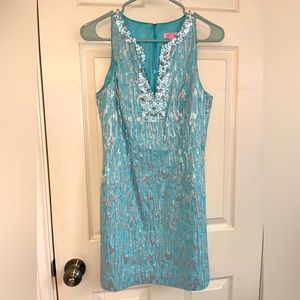 COPY - Lilly Pulitzer gorgeous iridescent blue dress